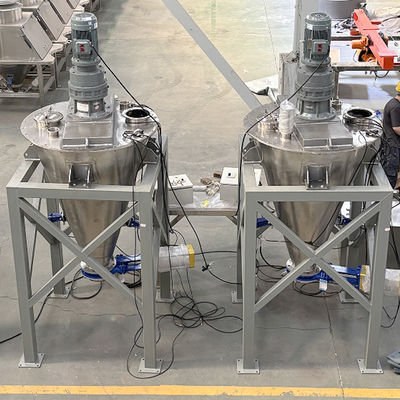 Stainless Steel Double Helix Agitator Conical Dry Powder Mixer Carbon Steel SUS316L For Processing Chemicals Foods Plastics